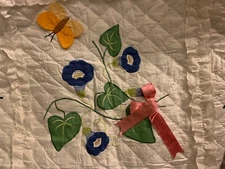 C & F Enterprise inc BABY BLANKET THROW QUILTED 60"X50" Butterfly Vintage Floral