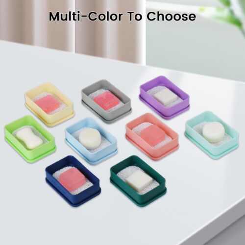 Silicone Leakproof Travel Soap Case Shampoo Bar Soap Dish Holder for Shower Gym - Picture 2 of 7