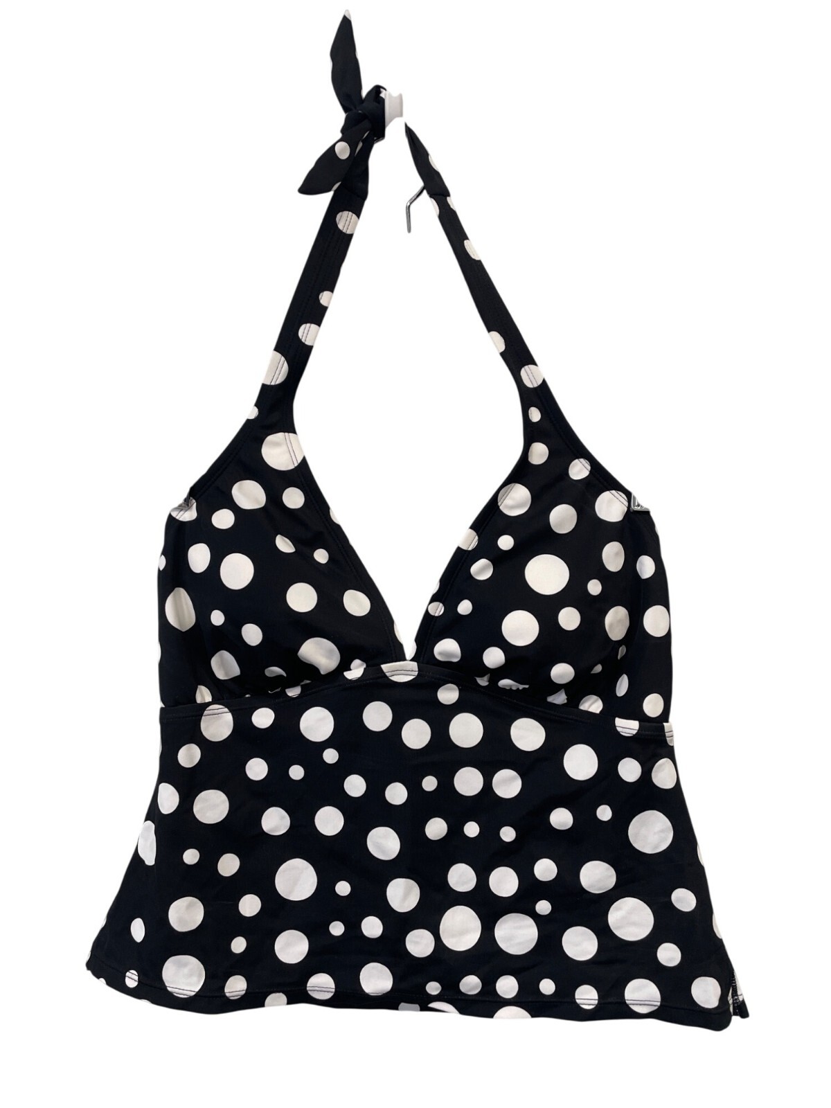 Jantzen Classics Halter Polka Dot Tankini Top Womens 16 Black White Summer Swim