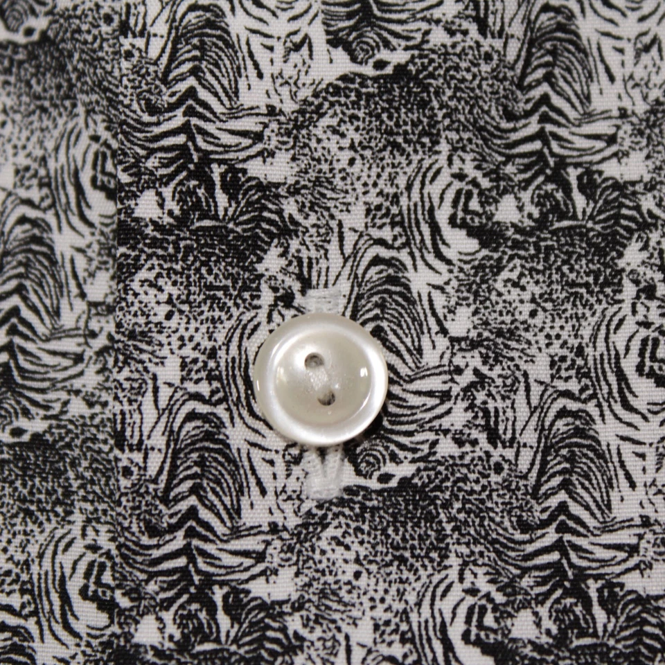 Camisa de vestir Eton nueva con etiquetas talla 42 16,5 calce ajustado negro/blanco estampado abstracto de cebra Foto 3 de 4