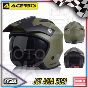 MODELLO 2021! CASCO MOTO JET ARIA VERDE OPACO VISIERA NERA SCOOTER TOURER  TRIAL | eBay