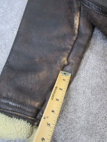 Vintage Neiman Marcus Jacket Mens Large Brown B3 Bomber Shearling Leather - Picture 10 of 15