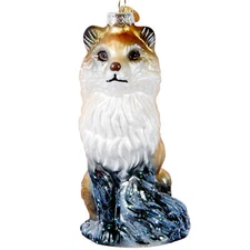 Fox Ornament - Blown Glass Christmas Tree Decoration