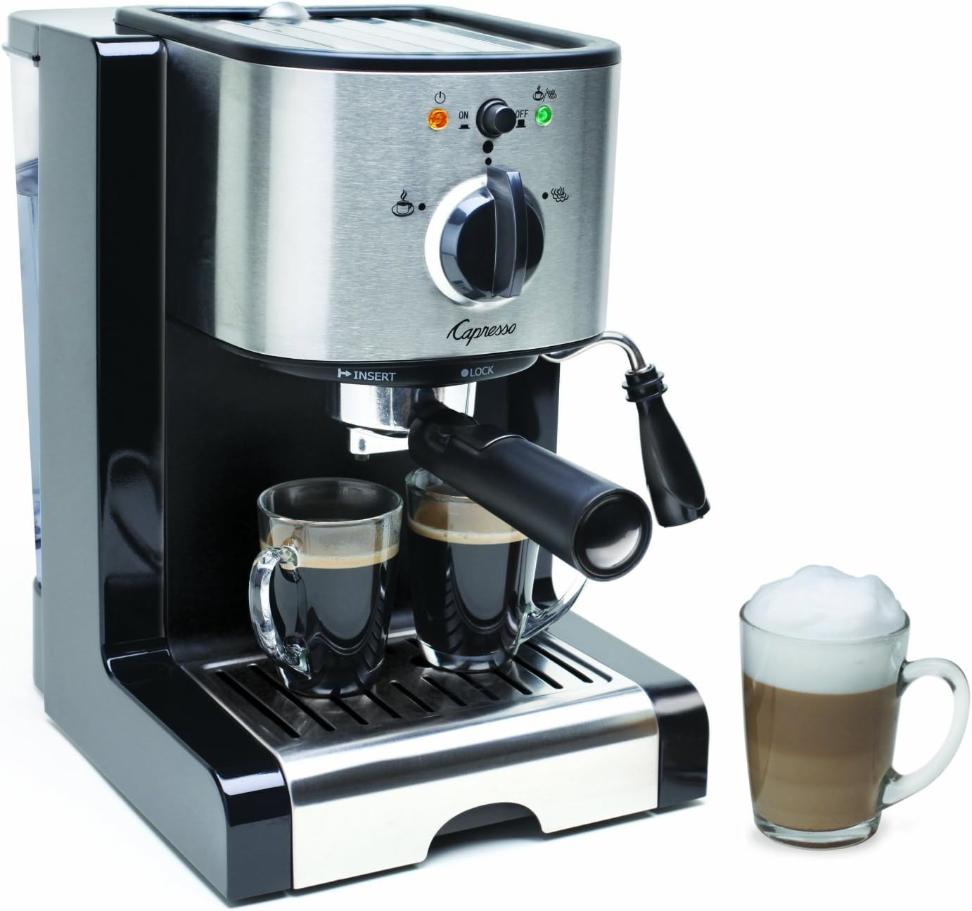 116.04 Pump Espresso and Cappuccino Machine EC100, Black and