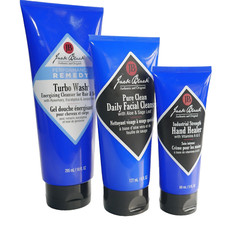 Jack Black Mens All-Over Body Hair Wash Turbo Wash Facial And Hand Cleanser Set