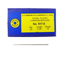C.S. Osborne Pack Of 25 Harness Needles #517 (517-0) Size 0 Made In USA