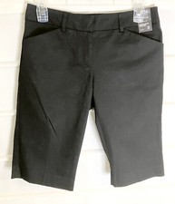 New York Co 7th Ave Design Studio Black Slim Leg Bermuda Shorts Size 0 NWTS