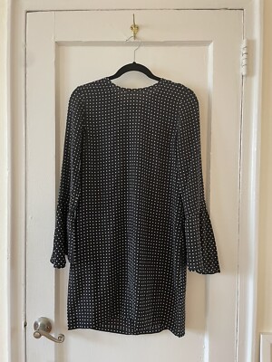 Equipment Femme Silk Shift Mini Dress Black White Polka Dots