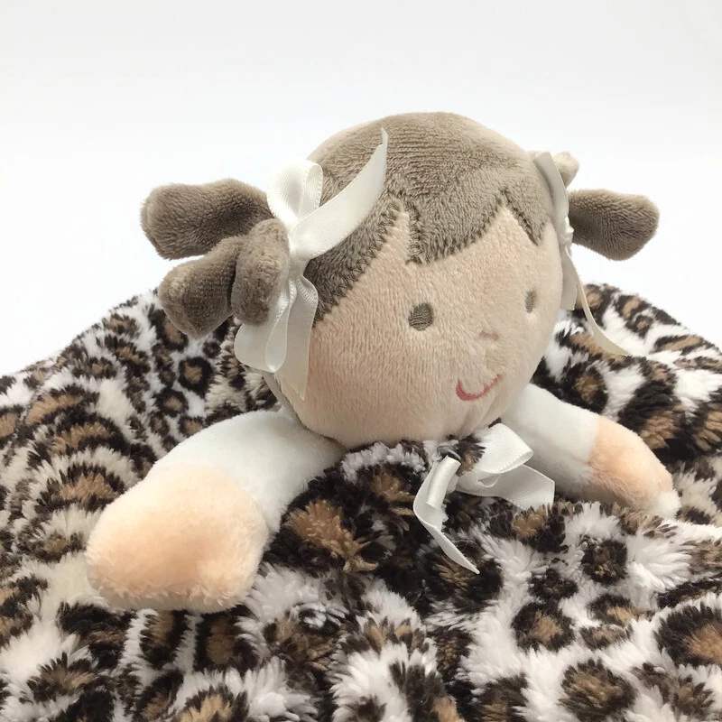 Mantas y más allá Muñeca Niña Bebé Estampado Lovey Paci Leopardo Peluche Seguridad Foto 3 de 4