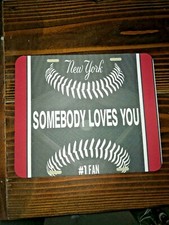 NEW YORK YANKEES MOUSE PAD SOMEBODY LOVES YOU 1 FAN RARE COLLECTIBLE