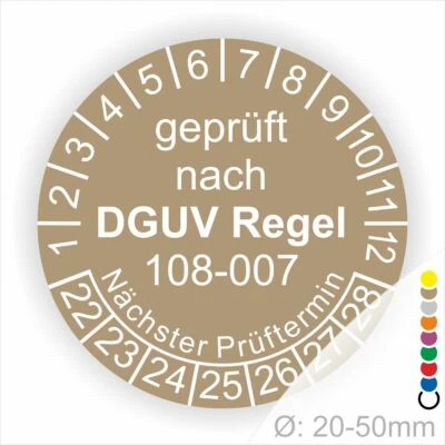 PRINTENGEL © Prüfung Lagereinrichtung und Geräte Prüfplaketten DGUV Regel 108-007 (BGR 234)