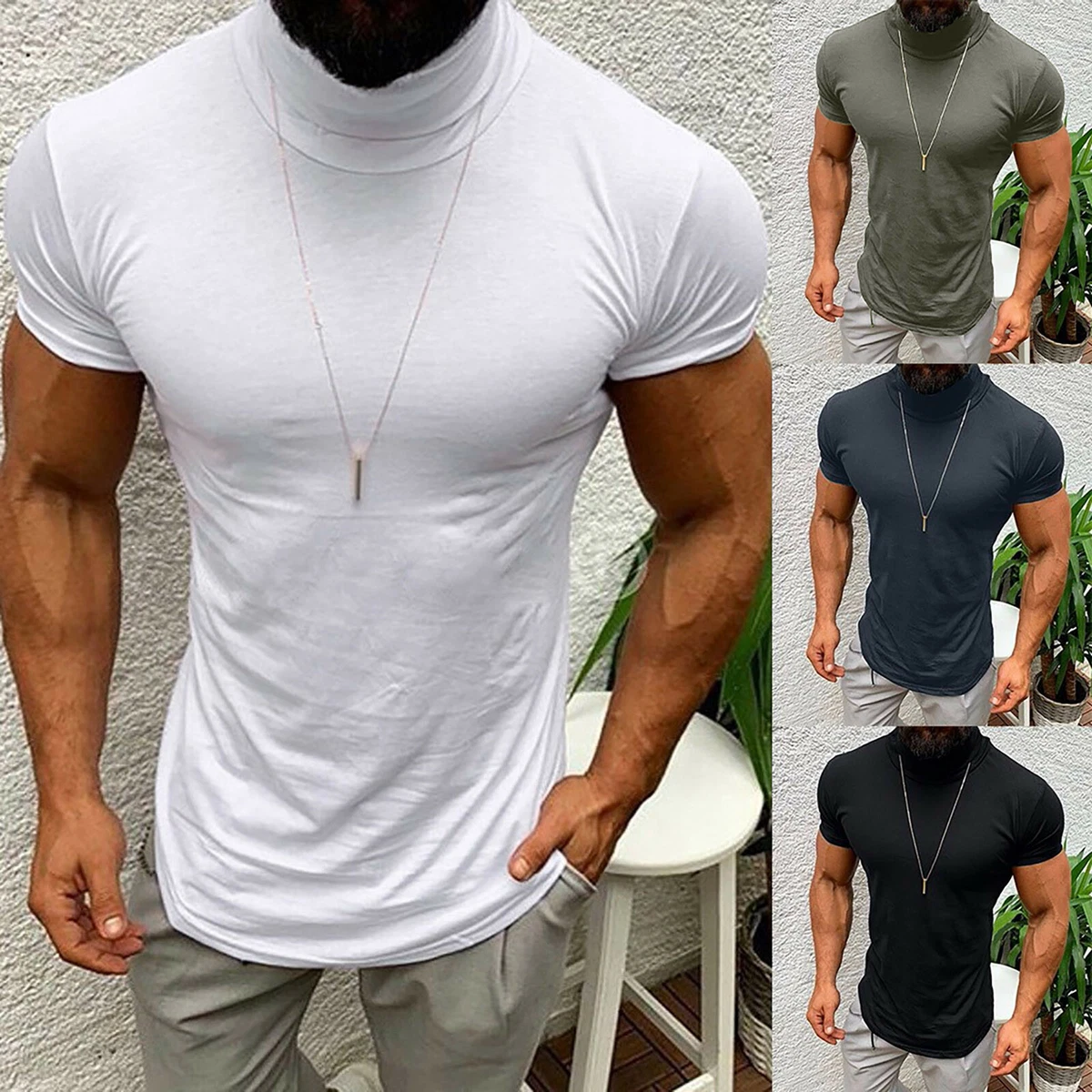 Short sleeve shop turtleneck for men