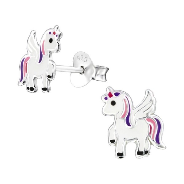 1 Paar Ohrringe Ohrstecker 925 Sterling Silber Mit Einhorn-image