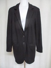 Transit Par Such 2 Black Soft Winter Weight Pockets Wool Jacket Blazer Coat Sz M