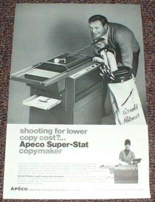 1968 Apeco Super-Stat Copymaker Ad w/ Arnold Palmer!