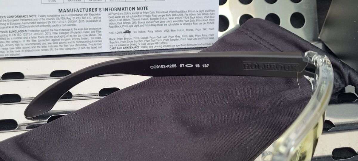 New Oakley HOLBROOK 9102-X255 Sunglasses Clear+Black w New Oakley HOLBROOK 9102-X255 Sunglasses Clear+Black w