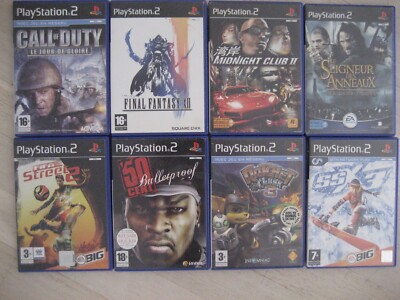 Lot De 9 Jeux PlayStation 2 (PS2) - Disques Avec Rayures, Pour Boîtes Et Notices