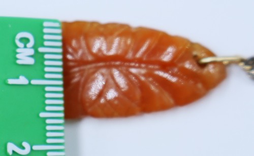 Antique vintage Chinese carved carnelian w silver enamel & gold filled screw bac - Picture 8 of 8