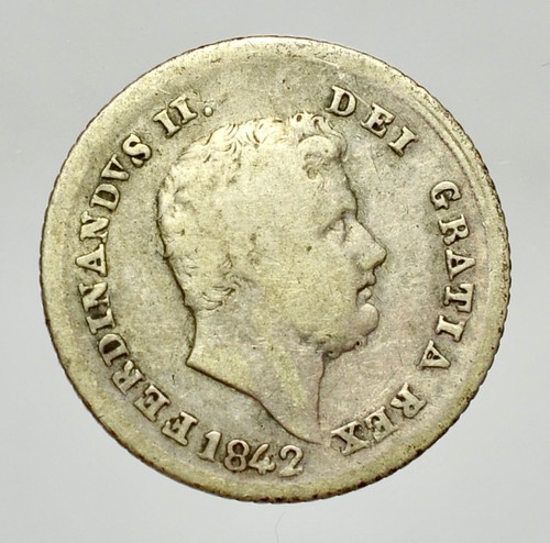 NAPOLI - FERDINANDO II 1830-1859 -AG/ CARLINO 1842 RARA !