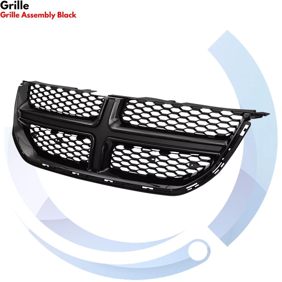 Front Grille Assembly & Head Light Pair For 2011-2020 Dodge Grand Caravan - Image 3 of 4
