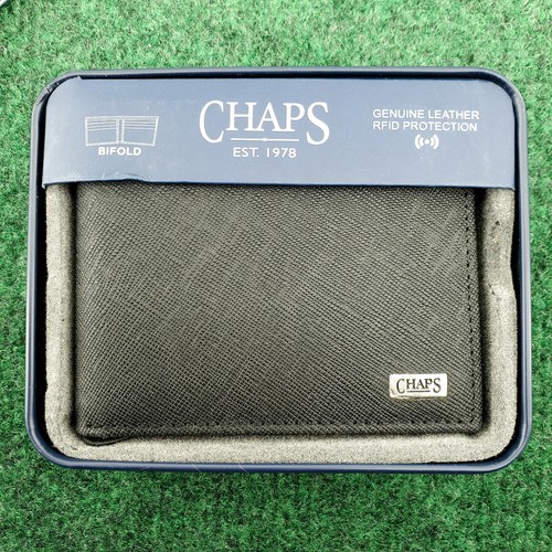 Chaps by Ralph Lauren schwarze RFID-Geldbörse aus Leder mit Doppelfaltung für Herren 1028-BLK - Bild 2 von 16