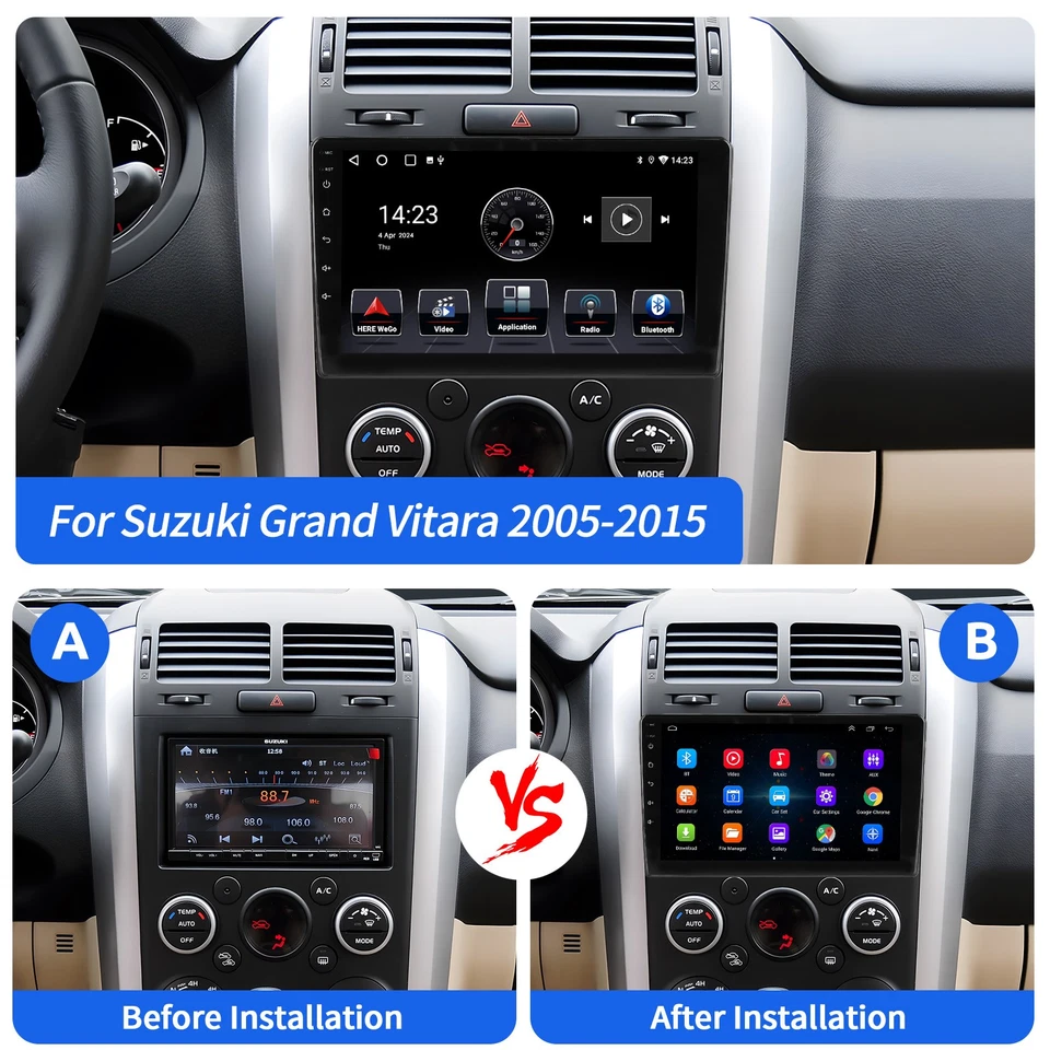 Android 14 CarPlay For Suzuki Grand Vitara 2005-2015 Car Stereo Radio GPS Camera - Изображение 4 из 4