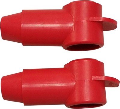 (Red) 3/8'' Stud Terminal Cover - Electrical Battery Connection Insulator (2 Pack