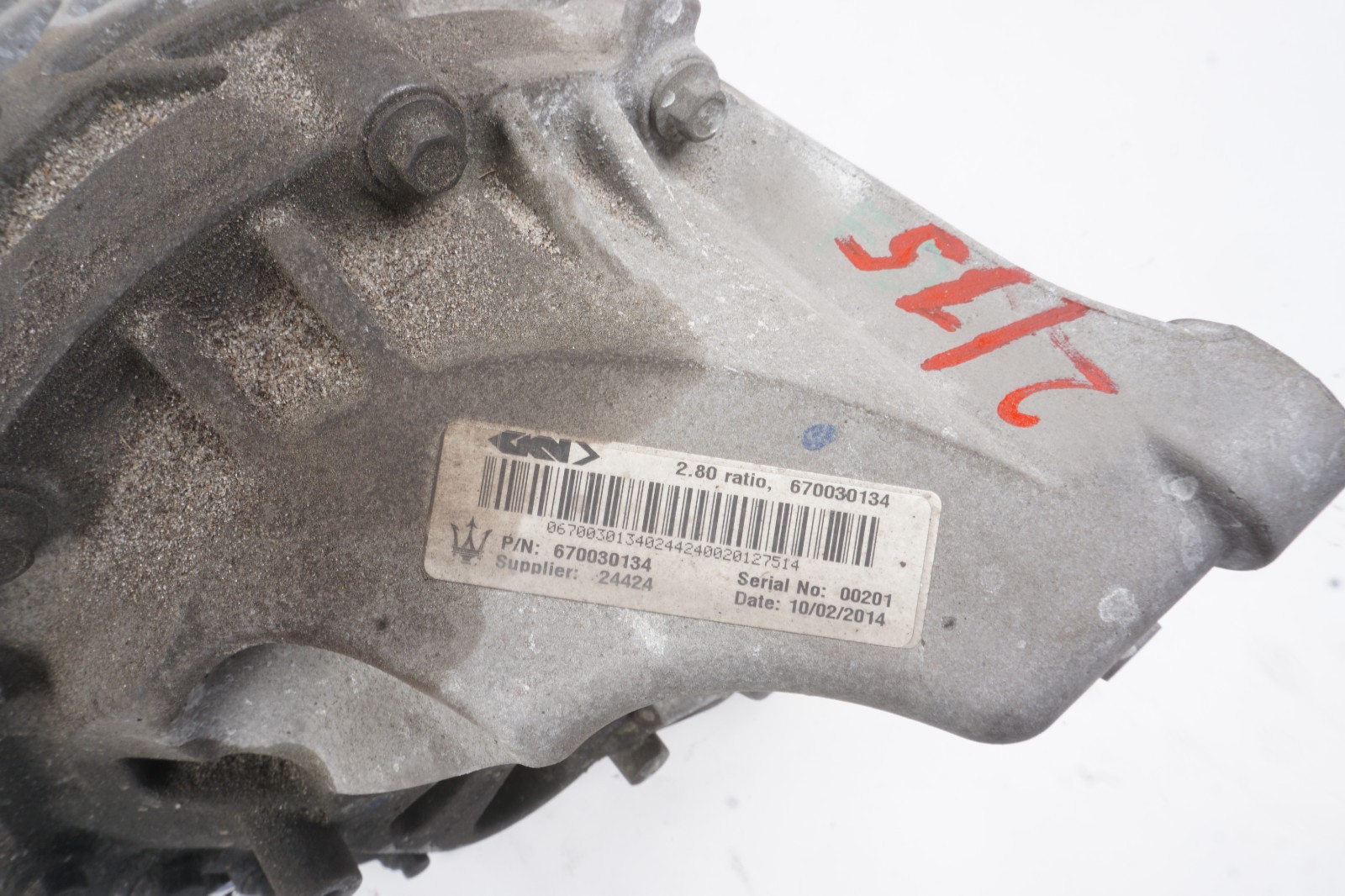 14-24 Maserati Ghibli RWD Rear Differential Carrier 2.80 Ratio 670030134 OEM