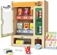 Wooden Vending Machine Play Set, Play Food for Kids Pretend Play Toys with Woode