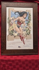 Signed Kurt Lehner Wonder Woman Art Print 2010 Comics Edition Framed 20.5"