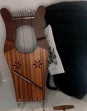 10 String Wooden Harp With Gig Bag And Tuning Tool New