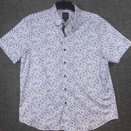 Jos A Bank Shirt Men Traveler Short Sleeve Button Down Performance Floral Sz XL - Picture 2 of 9