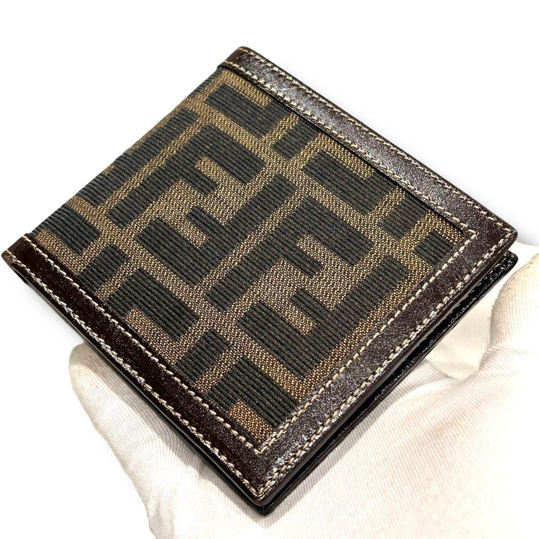 Fendi Zucca Wallet Bifold Brown Leather Unisex near mint gift | eBay