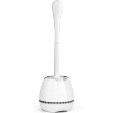 Toilet Brush and Holder, Toilet Bowl Brush with Ventilated Holder and Ergonom...