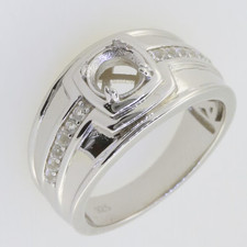 Men's 925 Sterling Silver Semi Mount Ring Setting Round RD 8x8mm Jewelry