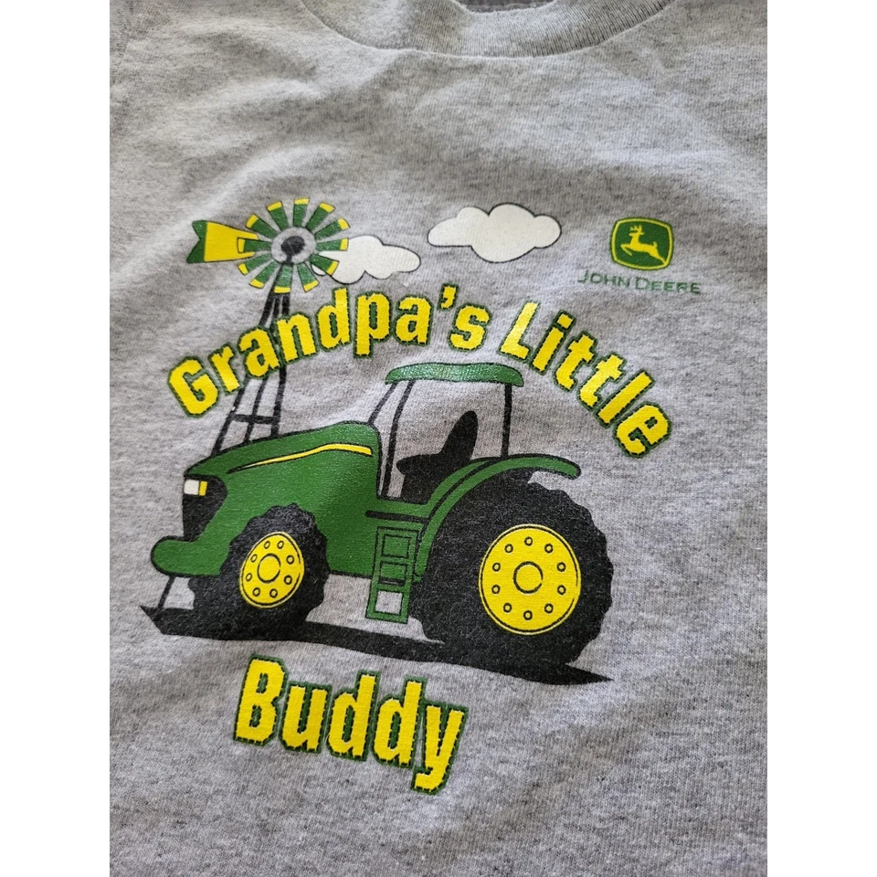 Camiseta John Deere Grandpa's Little Buddy niño pequeño talla 2 tractor granja bebé Foto 2 de 4