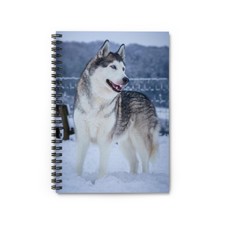Siberian Husky Photo Spiral Notebook  Ruled Line