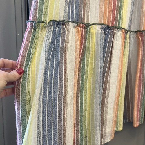 THML Regenbogen Streifen Quaste Midikleid Gr. XS 100% Baumwolle Sommer Strand Freizeit Boho - Bild 4 von 13