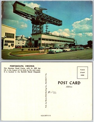 Hammer Head Crane Norfolk Naval Shipyard Portsmouth VA Postcard
