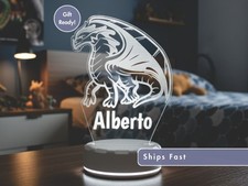 Custom LED Dragon Night Light   Personalized Name