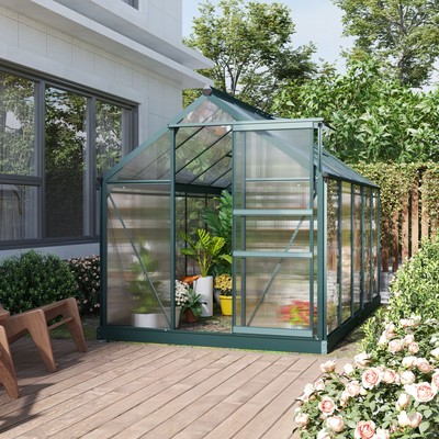 Outdoor Multi-Season Backyard Plant Greenhouse/Hot House w/ Rooftop Vent & Walls