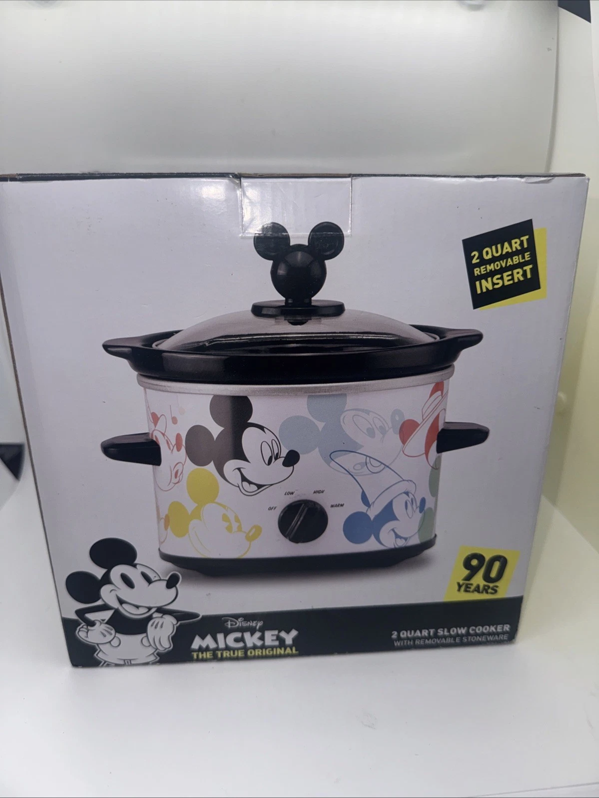 Disney Mickey Mouse 90 Years 2 Quart Slow Cooker Crock Pot w/Removable Stoneware