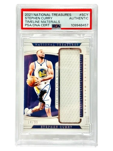 Stephen Curry Signed 2021 National Treasures Timeline Materials /99 PSA/DNA AUTO