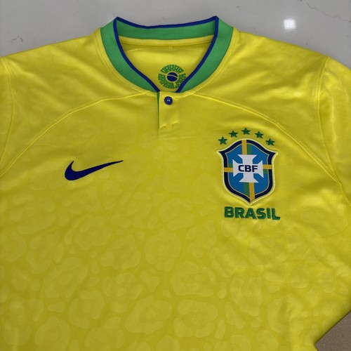 Brazil 22/23 Home Nike Vapor Match Soccer Jersey Men's Size L New DN0680-742 - Picture 2 of 11