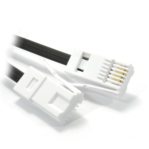 BT 4 Wire 431A Plug to Male Plug Telephone Cable Lead 1m/2m/3m/5m Black/White - Afbeelding 4 van 14