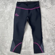 Kutting Weight Black Pink Neoprene Heat Capris Joggers Workout Sauna Pants Med
