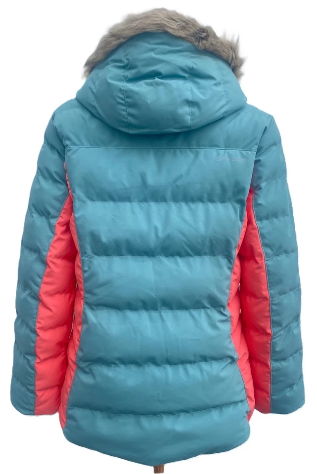 Jaqueta de esqui Spyder Girls Zadie isolada rosa/azul $189, tamanho: 14 - Imagem 3 de 4