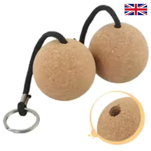 2Pcs 50mm Floating Cork Ball Key Ring Sailing Boat Float Buoyant Rope Kayak - Image 4 of 4