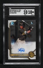 2022 Bowman Chrome Prospect Auto Yendry Rojas #CPA-YR SGC 10 GEM Auto 09ou