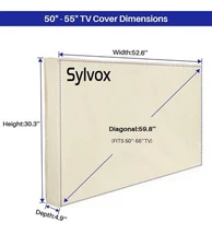 Sylvox 50-55 inch Outdoor TV Cover Waterproof TVs Dustproof Weatherproof